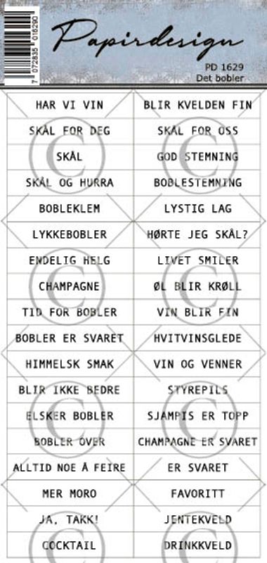 PD 1629 Bobler ( 6 klistremerker )